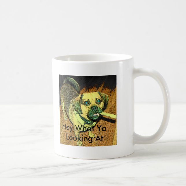 Funny Puggle Dog Coffee Mug (Right)