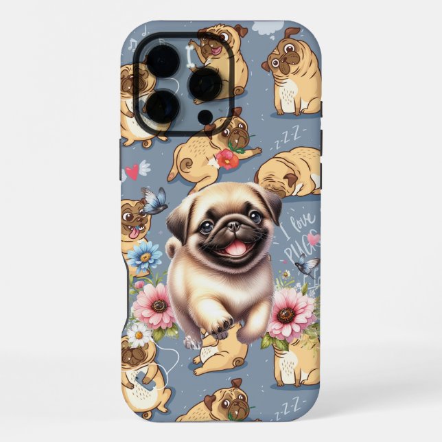Funny Pugs  iPhone Case (Back)