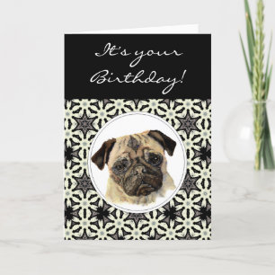 Funny Pugs & Kisses Birthday Pug, Pet Dog Card