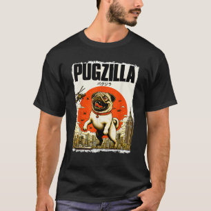 Funny Pugzilla Dog Lover Funny Japanese Pug Dog Lo T-Shirt