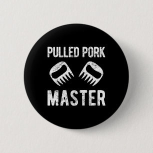 Funny Pulled Pork Master Bear Claws 6 Cm Round Badge