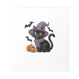 Funny Pumpkin Bat Witch Costume Black Cat Hallowee Notepad