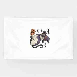Funny Pumpkin Bat Witch Costume Cat Halloween Tank Banner