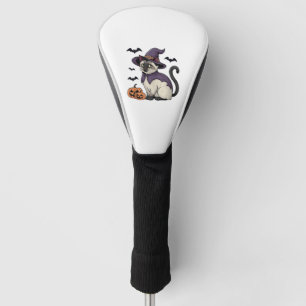 Funny Pumpkin Bat Witch Costume Cat Halloween Tank Golf Head Cover