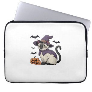 Funny Pumpkin Bat Witch Costume Cat Halloween Tank Laptop Sleeve