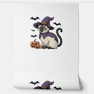 Funny Pumpkin Bat Witch Costume Cat Halloween Tank Wallpaper