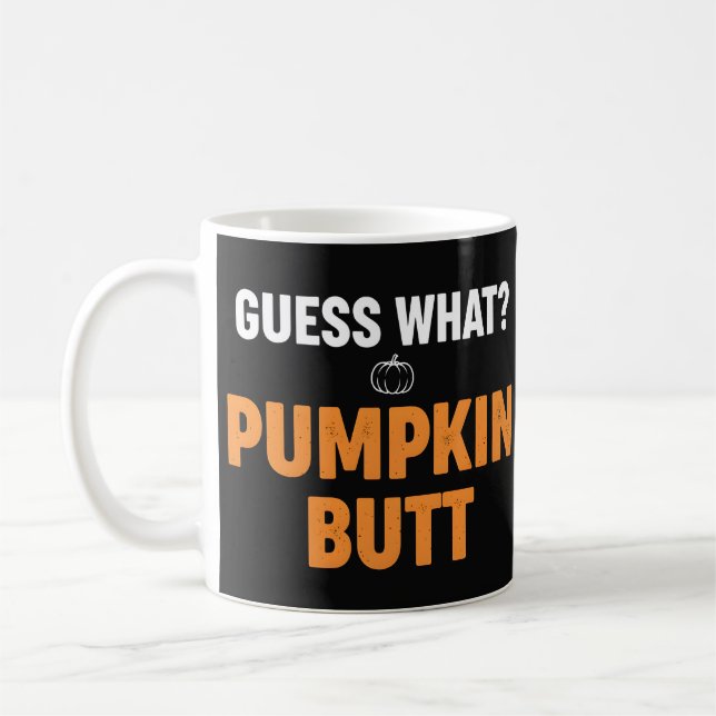 Funny Pumpkin Butt Halloween Design Coffee Mug (Left)