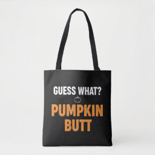 Funny Pumpkin Butt Halloween Design Tote Bag