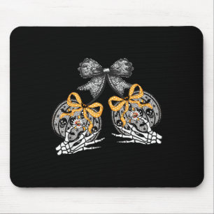 Funny Pumpkin Cherries Skeleton Lace Coquette Bow Mouse Pad