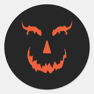 Funny Pumpkin Crocodile Skink Halloween  Classic Round Sticker