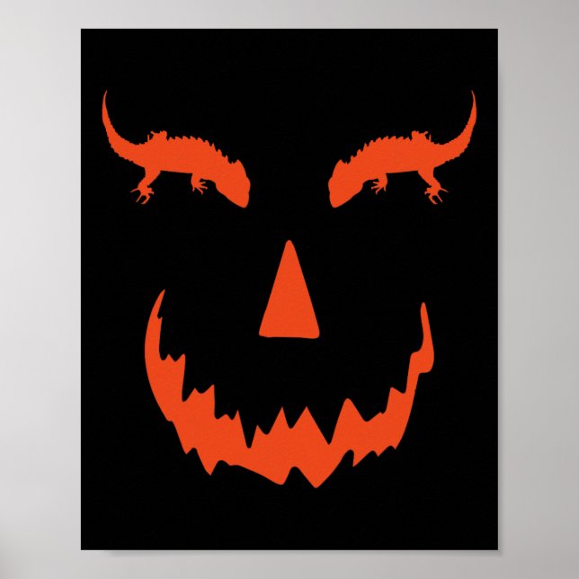 Funny Pumpkin Crocodile Skink Halloween  Poster (Front)