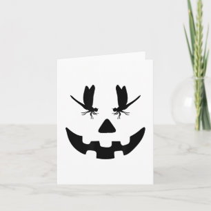 Funny Pumpkin Dragonfly Halloween _1 Card