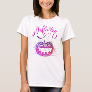 Funny Pumpkin Face For Women Costume T-Shirt