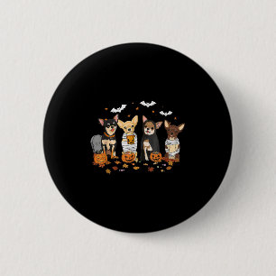 Funny Pumpkin Ghost Chihuahua Halloween Chihuahua 6 Cm Round Badge