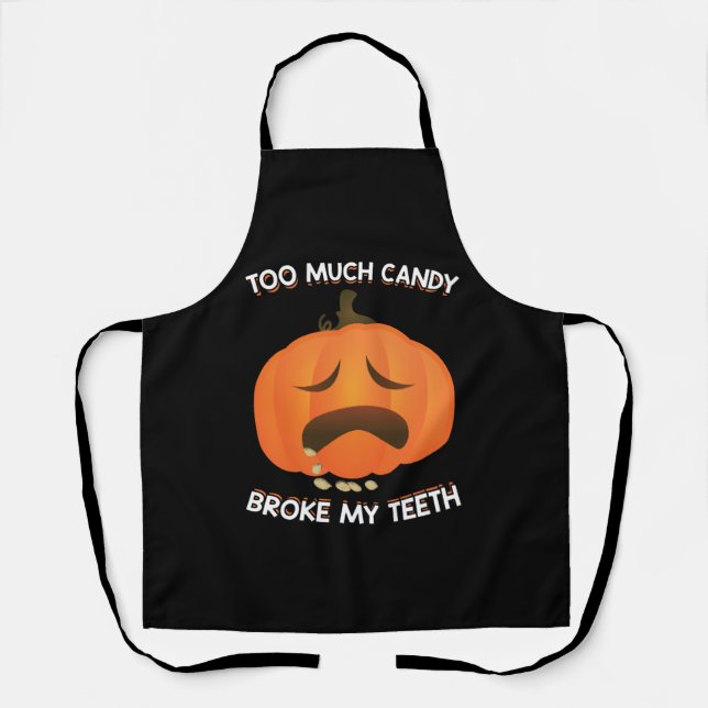 Funny Pumpkin Halloween Candy Gift Apron (Front)