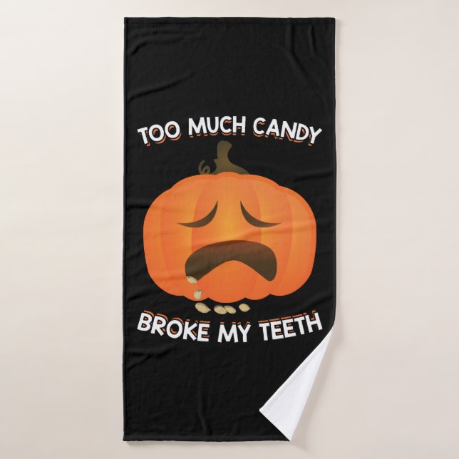 Funny Pumpkin Halloween Candy Gift Bath Towel (Bath Towel)