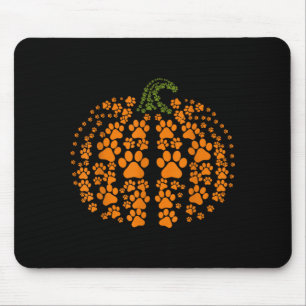 Funny Pumpkin Halloween Paw Dog Mouse Pad