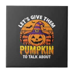 Funny Pumpkin Halloween Pun Design2 (1)_1 Ceramic Tile