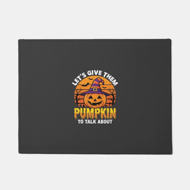 Funny Pumpkin Halloween Pun Design2 (1)_1 Doormat (Front)