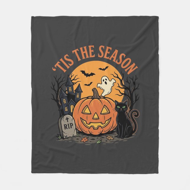 Funny Pumpkin Halloween Pun Design2 (2)_1 Fleece Blanket (Front)