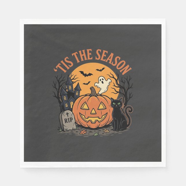 Funny Pumpkin Halloween Pun Design2 (2)_1 Napkin (Front)