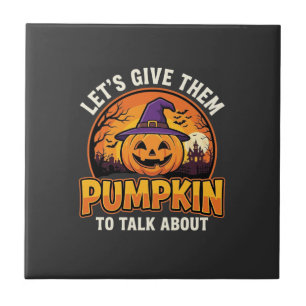 Funny Pumpkin Halloween Pun Design_1 Ceramic Tile