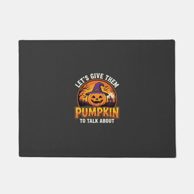 Funny Pumpkin Halloween Pun Design_1 Doormat (Front)