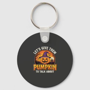 Funny Pumpkin Halloween Pun Design_1 Key Ring