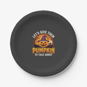 Funny Pumpkin Halloween Pun Design_1 Paper Plate