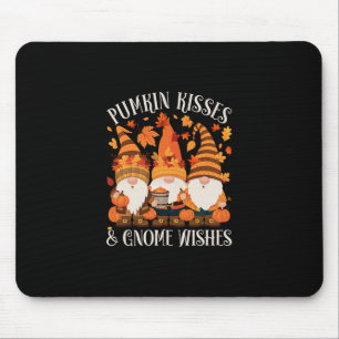 Funny Pumpkin Kisses And Gnome Wishes Thanksgiving Mouse Pad
