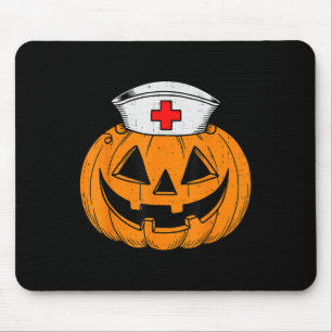 Funny Pumpkin Nurse Y Halloween Costume Rn Cna Icu Mouse Pad