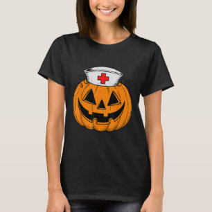 Funny Pumpkin Nurse Y Halloween Costume Rn Cna Icu T-Shirt