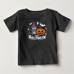 Funny Pumpkin Otter Lover Happy Halloween 2025 Baby T-Shirt