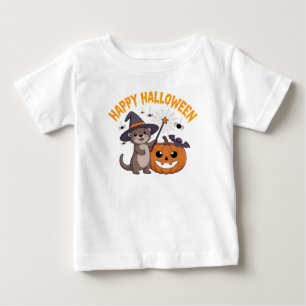 Funny Pumpkin Otter Lover Happy Halloween 2025 Baby T-Shirt