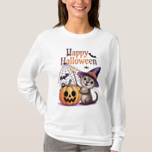 Funny Pumpkin Otter Lover Happy Halloween 2025 T-Shirt