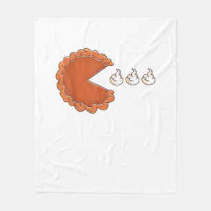 Funny Pumpkin Pie Eating Whipped Cream 2020 Thanks Fleece Blanket