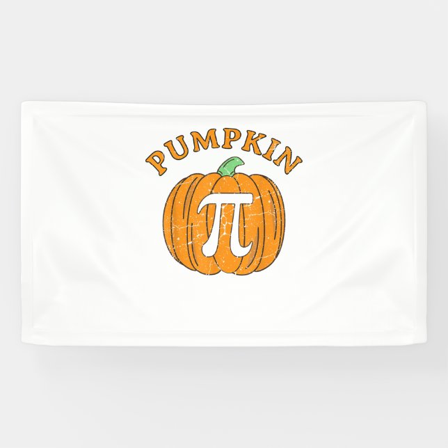 Funny Pumpkin Pie Halloween Thanksgiving Pumpkin P Banner (Horizontal)