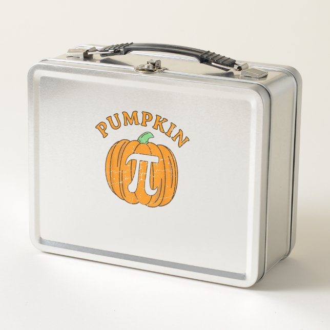 Funny Pumpkin Pie Halloween Thanksgiving Pumpkin P Metal Lunch Box (Front)
