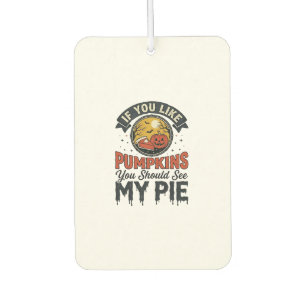 Funny Pumpkin Pie Halloween Vintage Shirt Design_1 Car Air Freshener