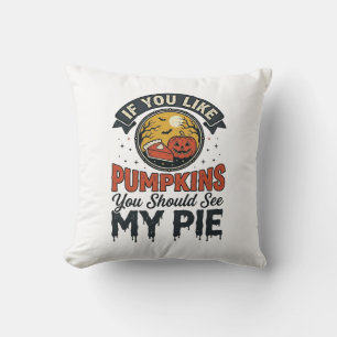 Funny Pumpkin Pie Halloween Vintage Shirt Design_1 Cushion