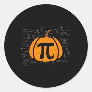 Funny Pumpkin Pie Math Teacher Halloween Thanksgiv Classic Round Sticker