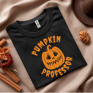 Funny pumpkin Professor orange typography T-Shirt