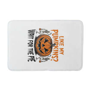 Funny Pumpkin Skeleton Halloween Pie Shirt_1 Bath Mat