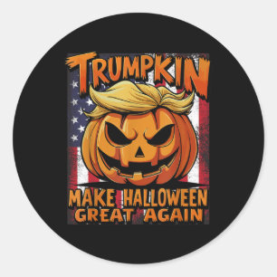Funny Pumpkin Trump Trumpkin Make Halloween Great Classic Round Sticker