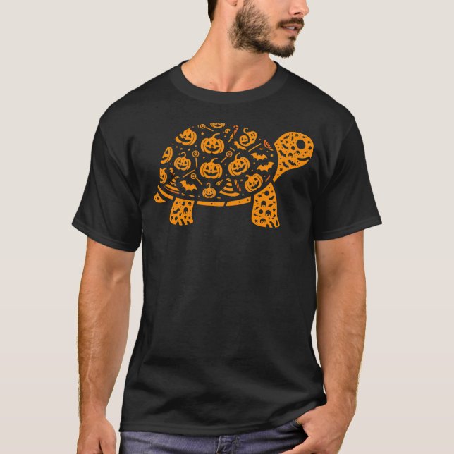 Funny Pumpkin Turtle Candy Halloween Mens Womens K T-Shirt (Front)