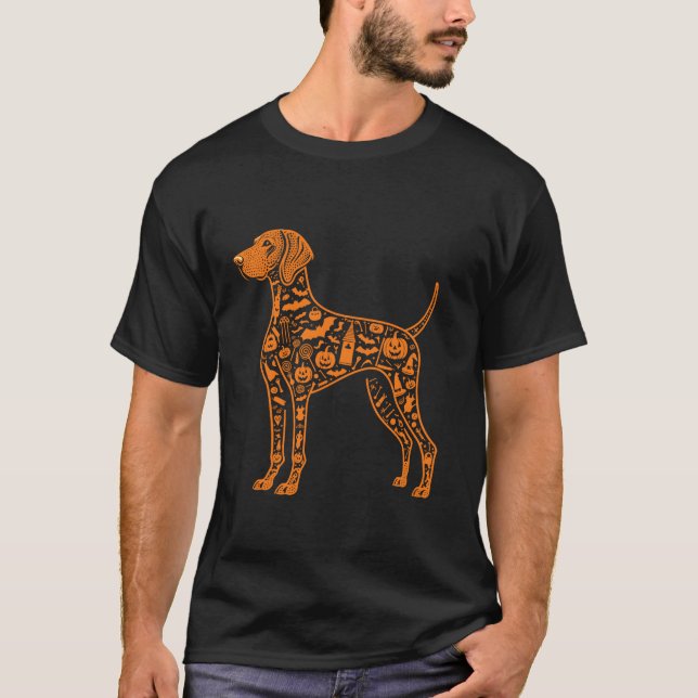 Funny Pumpkin Weimaraner Candy Halloween Mens Wome T-Shirt (Front)