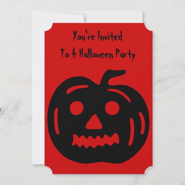 Funny pumpkin with cut out face fo halloween invitation (Front)
