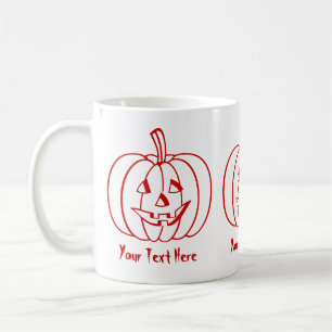 Funny pumpkin with cut out face for halloween coffee mug