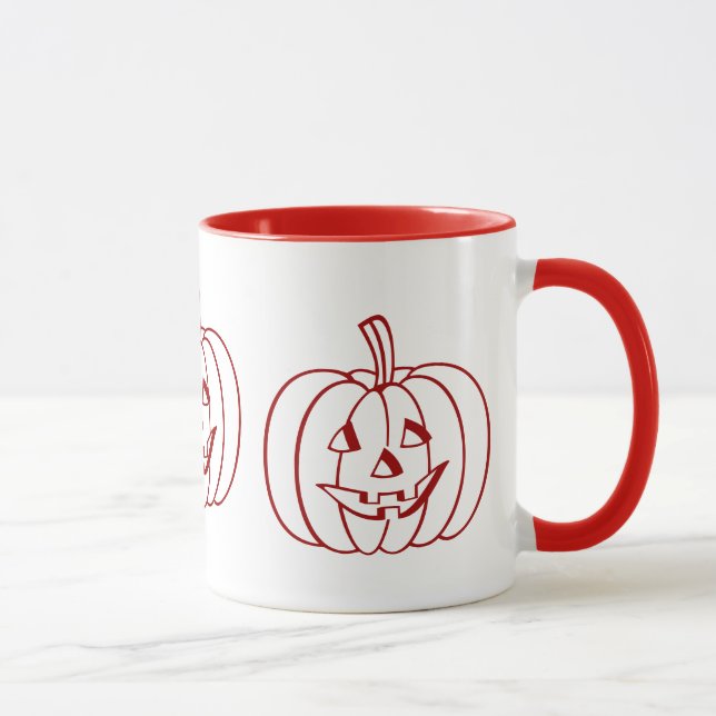 Funny pumpkin with cut out face halloween mug (Right)