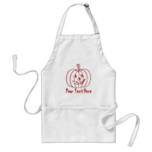 Funny pumpkin with cut out face halloween standard apron